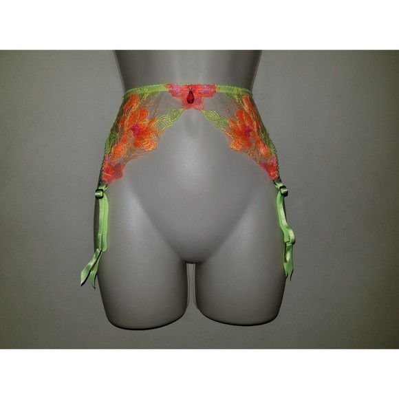 Honey Birdette Christine Yellow Suspender NWT